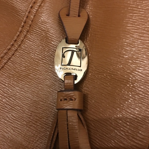 Tignanello • satchel/saddlebag/purse • Genuine Leather • camel color - Picture 4 of 11